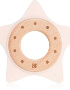 Kikkaboo Silicone and Wood Teether Star jucărie pentru dentiție Pink 1 buc