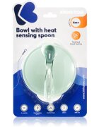 Kikkaboo Suction Bowl & Heat Sensing Spoon serviciu de masă 4 m+ Mint 3 buc