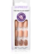 KISS imPRESS The No Glue Mani Short unghii artificiale autoadeziv Evanesce 30 buc