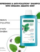 Klorane Organic Mint șampon detoxifiant pentru curățare pentru par normal 200 ml
