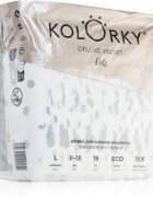 Kolorky Deluxe Velvet Dots scutece ECO de unică folosință marimea L 8-13 kg 19 buc