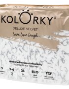 Kolorky Deluxe Velvet Love Live Laugh scutece ECO de unică folosință marimea S 3-6 Kg 25 buc