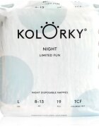 Kolorky Night Limited Fun scutece de unică folosință pentru noapte mărime L 8-13 kg 19 buc