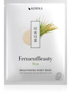 KORIKA FermentBeauty Brightening Face Sheet Mask with Fermented Rice and Hyaluronic Acid mască facială de pânză cu efect iluminator cu orez fermentat