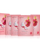 KORIKA SuperFruits Dragon Fruit - Set of 5 Calming Face Sheet Masks set de măști de față la un preț mai avantajos cu efect calmant Dragon fruit