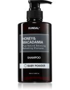 KUNDAL Honey & Macadamia Baby Powder sampon natural pentru păr uscat și deteriorat 500 ml