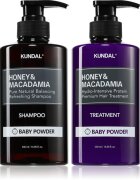 KUNDAL Honey & Macadamia Baby Powder set pentru păr uscat și deteriorat