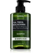 KUNDAL Tea Tree & Macadamia White Musk curatarea profunda a scalpului cu efect revigorant 500 ml