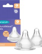 Lansinoh NaturalWave tetină pentru biberon Fast 2 buc