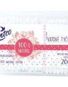 Linteo Natural bețișoare din bumbac cutie 200 buc