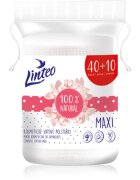 Linteo Natural Cotton Pads dischete demachiante Maxi 40 + 10ks 50 buc
