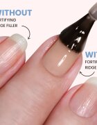 LONDONTOWN Kur Tinted Fortifying Ridge Filler lac de bază pentru unghii pentru netezire pentru unghii uscate si fragile culoare Apricot Beige 12 ml