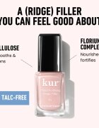 LONDONTOWN Kur Tinted Fortifying Ridge Filler lac de bază pentru unghii pentru netezire pentru unghii uscate si fragile culoare Petal Pink 12 ml