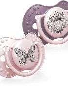 LOVI Botanic 0-3m suzetă Girl 2 buc