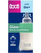 LOVI Glass biberon de sticlă 0m+ 150 ml