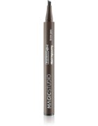 Magic studio Microfilling Brow Pen fixare pe termen lung pentru sprâncene culoare Dark Brown 13.5 g