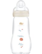 MAM Feel Good Glass Baby Bottle biberon anticolici din sticlă 2m+ Beige 1 buc