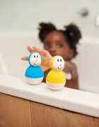 Matchstick Monkey Endless Bathtime Fun Wobblers jucărie pentru apă Blue & Yellow 2 buc