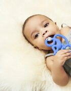 Matchstick Monkey Mini Monkey Teether jucărie pentru dentiție cu aditiv antimicrobian Blue 1 buc