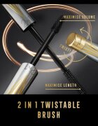 Max Factor Masterpiece Lash Wow mascara pentru extensie rotunjire si volum perie 2 in 1 culoare Black Brown 7 ml