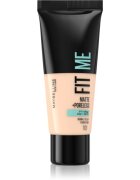 MAYBELLINE NEW YORK Fit Me! Matte+Poreless machiaj mat pentru piele normală și grasă culoare 101 True Ivory 30 ml