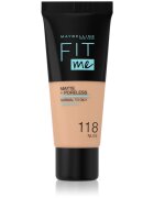MAYBELLINE NEW YORK Fit Me! Matte+Poreless machiaj mat pentru piele normală și grasă culoare 118 Nude 30 ml