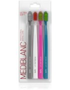MEDIBLANC 5490 Ultra Soft periuțe de dinți ultra moale Grey White Pink Blue 4 buc