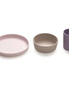 Melii Feeding Set serviciu de masă Pink Purple Grey 3 buc