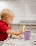 Melii Feeding Set serviciu de masă Pink Purple Grey 3 buc