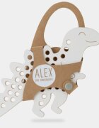 Milin Big Wooden Lacing Toy Dinosaur Alex jucărie cu activități 22 cm x 15 cm x 07 cm 1 buc
