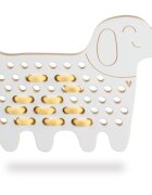 Milin Big Wooden Lacing Toy Dog Charlie jucărie cu activități 15 cm x 20 cm x 07 cm 1 buc
