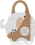 Milin Big Wooden Lacing Toy Elephant Oliver jucărie cu activități 195 cm x 16 cm x 07 cm 1 buc