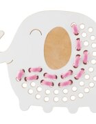 Milin Big Wooden Lacing Toy Elephant Oliver jucărie cu activități 195 cm x 16 cm x 07 cm 1 buc