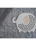 Milin Big Wooden Lacing Toy Elephant Oliver jucărie cu activități 195 cm x 16 cm x 07 cm 1 buc