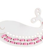 Milin Big Wooden Lacing Toy Whale Jack jucărie cu activități 9 cm x 195 cm x 07 cm 1 buc