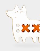 Milin Small Wooden Lacing Toy Dog jucărie cu activități 10 cm x 10 cm x 07 cm 1 buc
