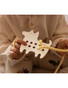 Milin Small Wooden Lacing Toy Dog jucărie cu activități 10 cm x 10 cm x 07 cm 1 buc