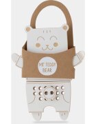 Milin Wooden Lacing Toy Mr. Teddy jucărie cu activități 22 cm x 17 cm x 07 cm 1 buc