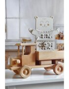 Milin Wooden Lacing Toy Mr. Teddy jucărie cu activități 22 cm x 17 cm x 07 cm 1 buc