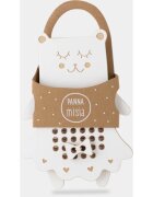Milin Wooden Lacing Toy Mrs. Teddy jucărie cu activități 22 cm x 16 cm x 07 cm 1 buc