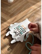 Milin Wooden Lacing Toy Mrs. Teddy jucărie cu activități 22 cm x 16 cm x 07 cm 1 buc