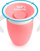 Munchkin Miracle 360° cană pentru antrenament cu mânere Pink 6 m+ 1 buc