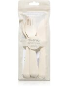 Mushie Cutlery tacâmuri pentru copii 3y+ Ivory 3 buc