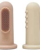 Mushie Finger Toothbrush periuta de dinti pentru deget pentru copii Shifting Sand/Blush 2 buc