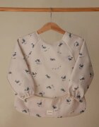 Mushie Long Sleeve Bib bavețică Whales 6-24m 1 buc
