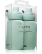 Mushie Silicone Puree Pouch recipiente din silicon reutilizabile pentru piure Cambridge Blue 2 buc
