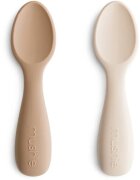 Mushie Toddler Starter Spoons linguriță Natural/ Shifting Sand 12m+ 2 buc