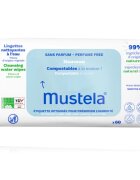 Mustela Compostable at Home Cleansing Wipes Perfume Free servetele pentru curatare fara parfum pentru nou-nascuti si copii 60 buc