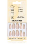 Nail HQ Almond Lemon French unghii artificiale cu lipici 24 buc