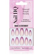 Nail HQ Almond Purple French unghii artificiale cu lipici 24 buc
